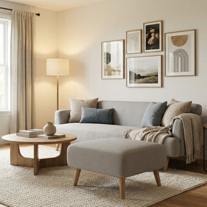 Kinami - Ajeg - Sofa 3 Seater Sudut Kanaba Tahan Air Water Repellent / Sofa 3 Dudukan / Sofa Empuk Selonjoran Santai  Minimalis Desain Modern Untuk 3 Orang - gambar 1
