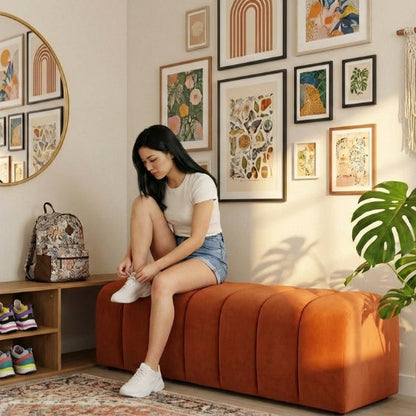 Kinami - Ajeg - Sofa Bench Square Yori 6 Lipatan / Stool Puff Panjang / Kursi Bangku Serbaguna Minimalis Modern - gambar 5