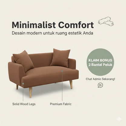 Kinami - Ajeg - Sofa 2 Seater Kanaba Tahan Air Water Repellent / Sofa Empuk Minimalis Untuk 2 Orang - gambar 2