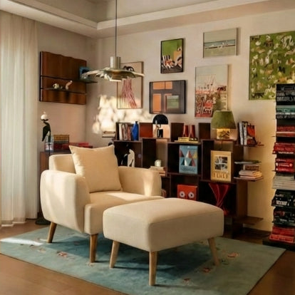 Kinami - Ajeg - Sofa 1 Seater Sudut Kanaba Tahan Air Water Repellent / Sofa Selonjoran dan Lesehan Modern Minimalis Untuk 1 Orang - gambar 5