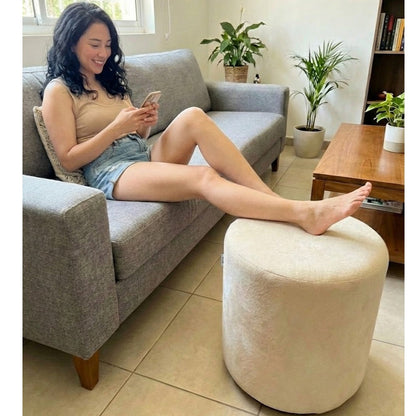 Kinami - Ajeg - Stool Bulat Nami Anti Cakar / Sofa Minimalis / Kursi Bangku Bulat / Kursi Rias Make Up Aesthetic - gambar 2