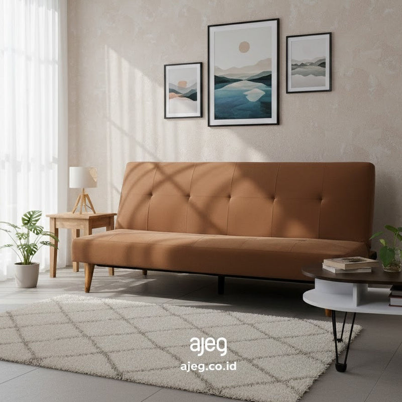 Kinami - Ajeg - Sofa Bed Becca Reclining Minimalis / Sofa Santai Selonjoran Untuk 3 Orang - gambar 1