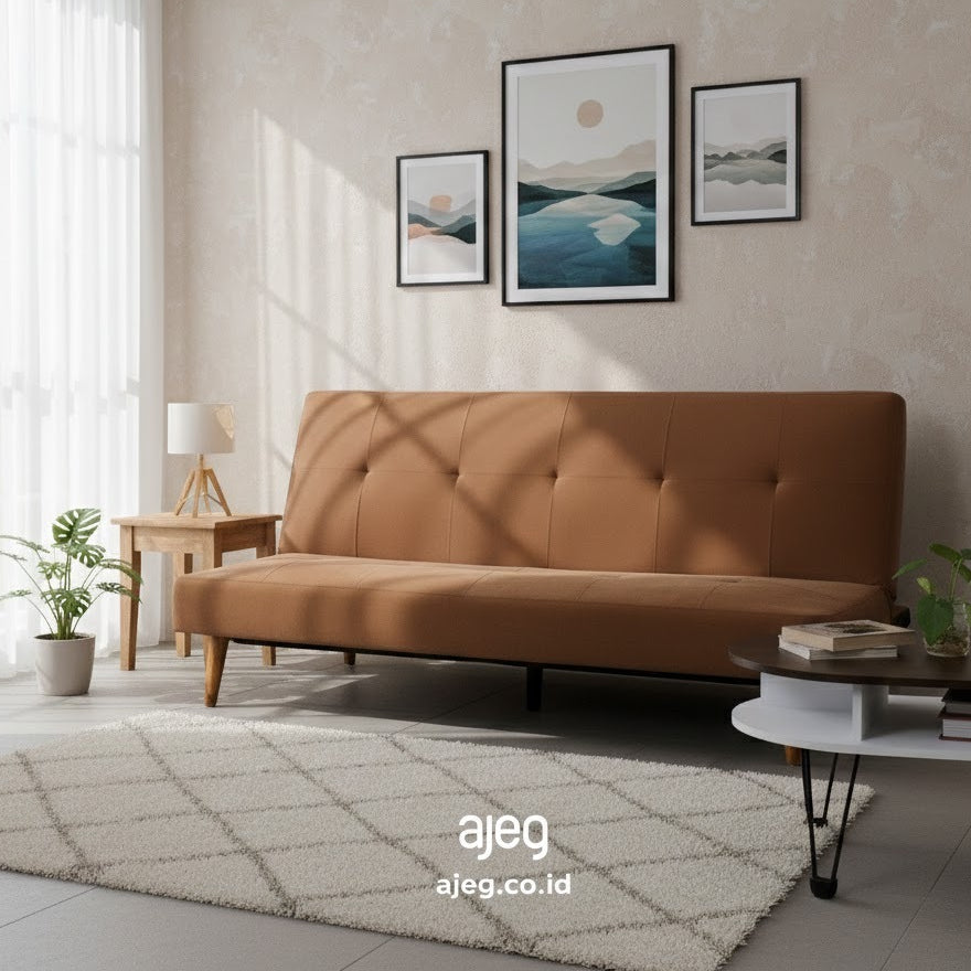 Kinami - Ajeg - Sofa Bed Becca Reclining Minimalis / Sofa Santai Selonjoran Untuk 3 Orang - gambar 1