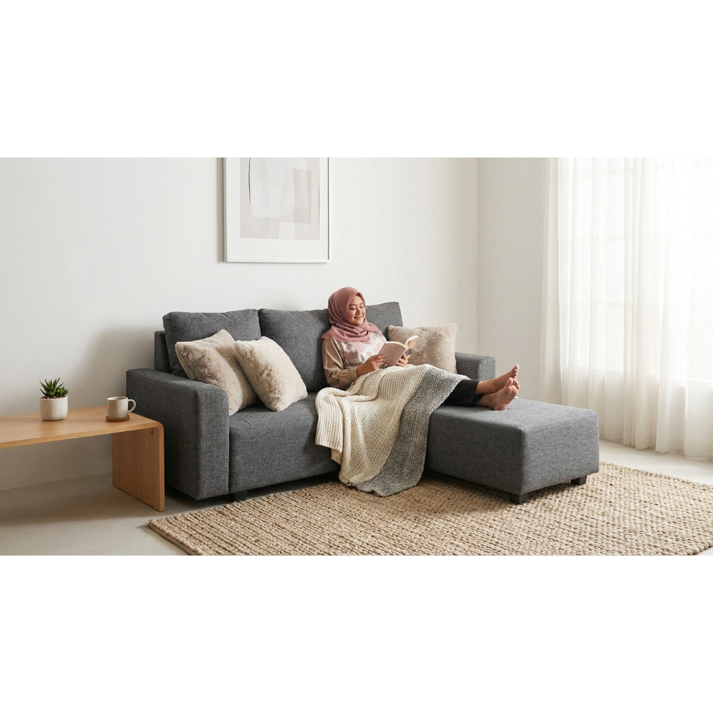 Kinami - Ajeg - Sofa 3 Seater Sudut Minimalis Nagari / Sofa Empuk Santai  Minimalis Desain Modern Untuk 3 Orang - gambar 8