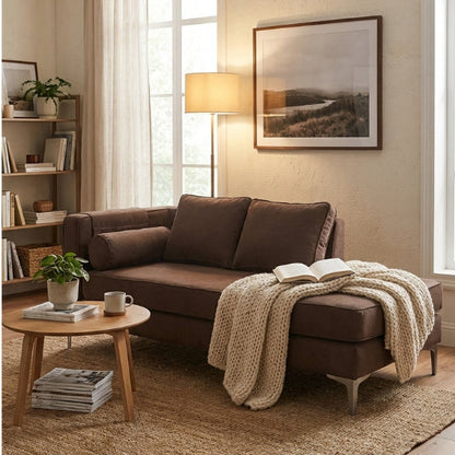 Kinami - Ajeg - Sofa 2 Seater Runi Anti Cakar / Sofa 2 Dudukan Minimalis Modern Empuk dan Santai Gaya Japandi Untuk Selonjoran dan Tiduran - gambar 2