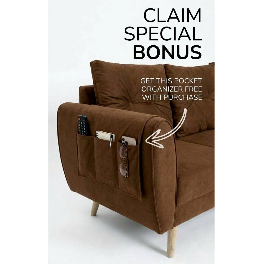 Kinami - Ajeg - Sofa 3 Seater Sudut Kobe Standar Anti Cakar / Sofa 3 Dudukan Selonjoran dan Lesehan Minimalis Modern / Kursi Empuk Ruang Tamu Aesthetic Gaya Japandi Minimalis Modern Empuk dan Santai Untuk 3 Orang - gambar 4
