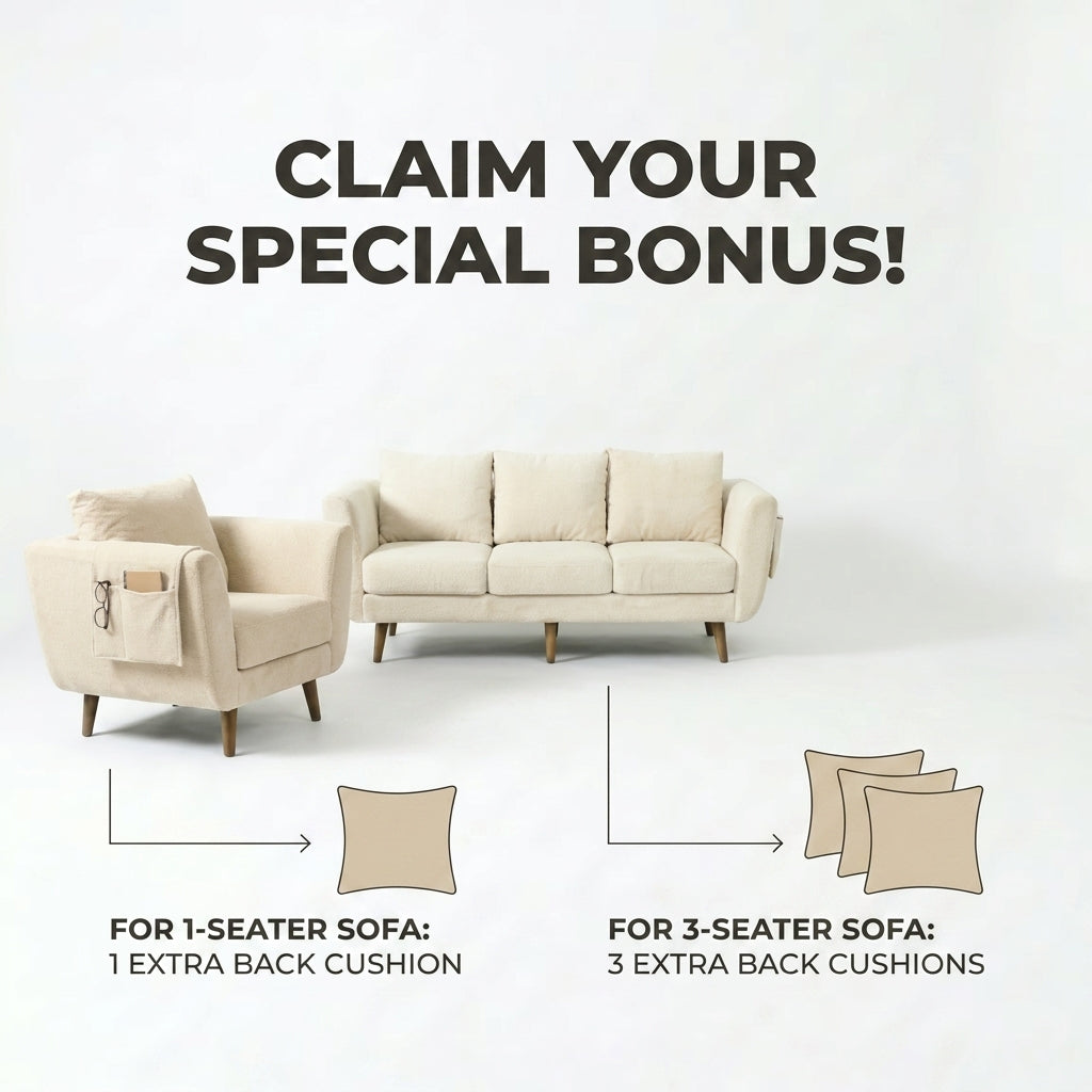 Kinami - Ajeg - Sofa Set 3-1 Seater Aiko Anti Cakar / Sofa Minimalis Modern Empuk dan Santai Gaya Japandi - gambar 5