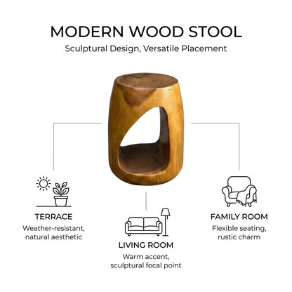 Kinami - Ajeg - Stool Storage Kayu / Kursi Bulat Penyimpanan Multifungsi / Bangku Untuk Tempat Duduk - gambar 6