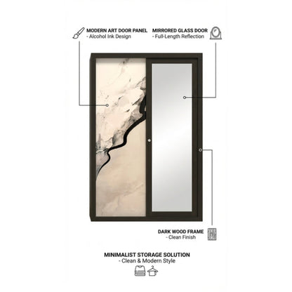 Lemari Pakaian Sliding Door 2 Pintu Jumbo - Lemari Pakaian Full Kaca Cermin Mirror Besar 1 Badan Minimalis Modern - gambar 6