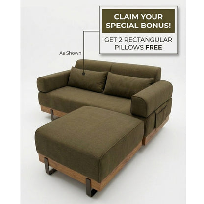 Kinami - Ajeg Sofa 2 Seater Sudut  Monza Sandaran Adjustable / Sofa 2 Dudukan Selonjoran Minimalis Modern / Dudukan  Ruang Tamu Aesthetic Untuk 2 Orang Armrest Modular Bongkar Pasang - gambar 2