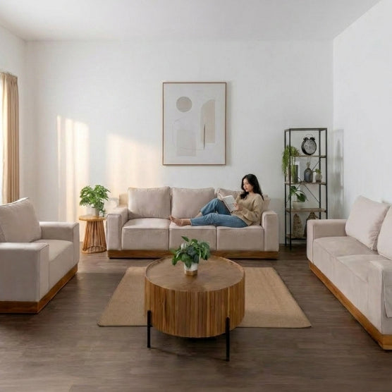 Kinami - Ajeg - Sofa Set 3-2-1 Seater Shizu Anti Cakar / Sofa Untuk Ruang Tamu Minimalis Modern / Kursi Empuk dan Santai Gaya Japandi - gambar 3