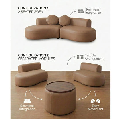 Kinami - Ajeg - Sofa 2 Seater Modular Curvy Yori / Sofa Untuk 2 Orang Desain Mewah Modern Minimalis / Sofa 2 Dudukan Lepasan Full Busa Untuk Selonjoran - gambar 3