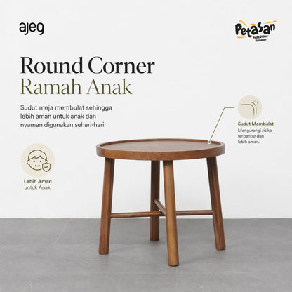 Kagumi - Ajeg - Meja Tamu Seina Bulat / Coffee Table Minimalis Modern - gambar 2