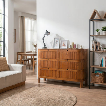 Kagumi - Ajeg - Buffet 6 Laci Noa N2 / Lemari Kayu Jati / Rak Penyimpanan Modern Minimalis - gambar 6
