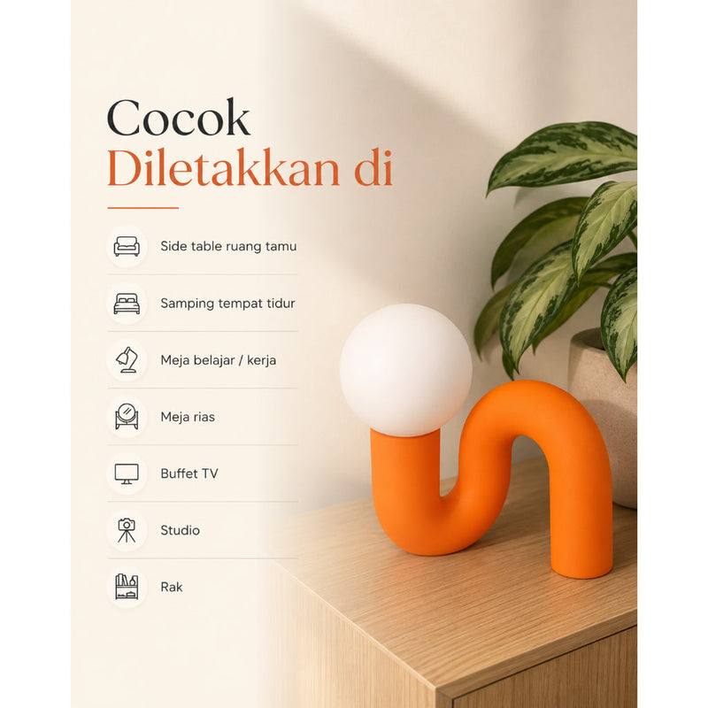 Lampu Tidur Ulat Minimalis / Lampu Tidur Hias Aesthetic LED Dekorasi Hias - gambar 2
