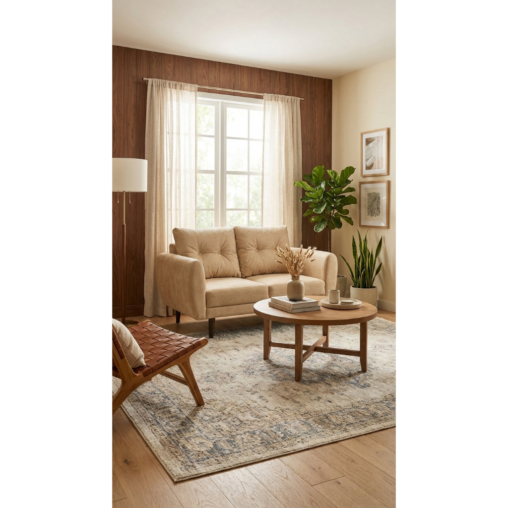 Kinami - Ajeg - Sofa 2 Seater Kobe Anti Cakar / Sofa 2 Dudukan Minimalis Modern Empuk dan Santai Gaya Japandi - gambar 2