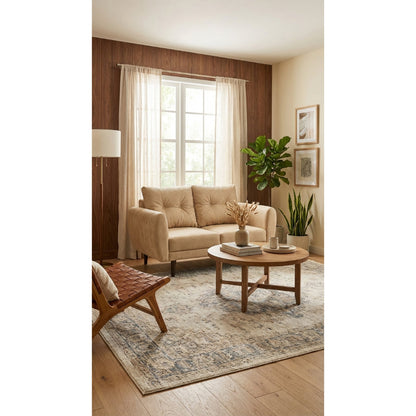 Kinami - Ajeg - Sofa 2 Seater Kobe Anti Cakar / Sofa 2 Dudukan Minimalis Modern Empuk dan Santai Gaya Japandi - gambar 2