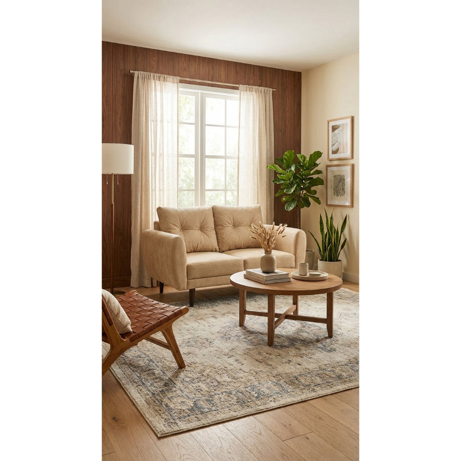 Kinami - Ajeg - Sofa 2 Seater Kobe Anti Cakar / Sofa 2 Dudukan Minimalis Modern Empuk dan Santai Gaya Japandi - gambar 2