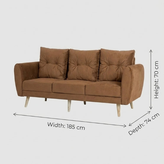 Kinami - Ajeg - Sofa 3 Seater Kobe Anti Cakar / Sofa Untuk 3 Orang Gaya Japandi Minimalis Modern Empuk dan Santai - gambar 6
