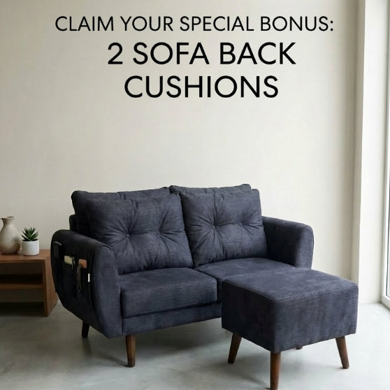 Kinami - Ajeg - Sofa 2 Seater Sudut Kobe Anti Cakar / Sofa 2 Dudukan Minimalis Modern Empuk dan Santai Gaya Japandi - gambar 4
