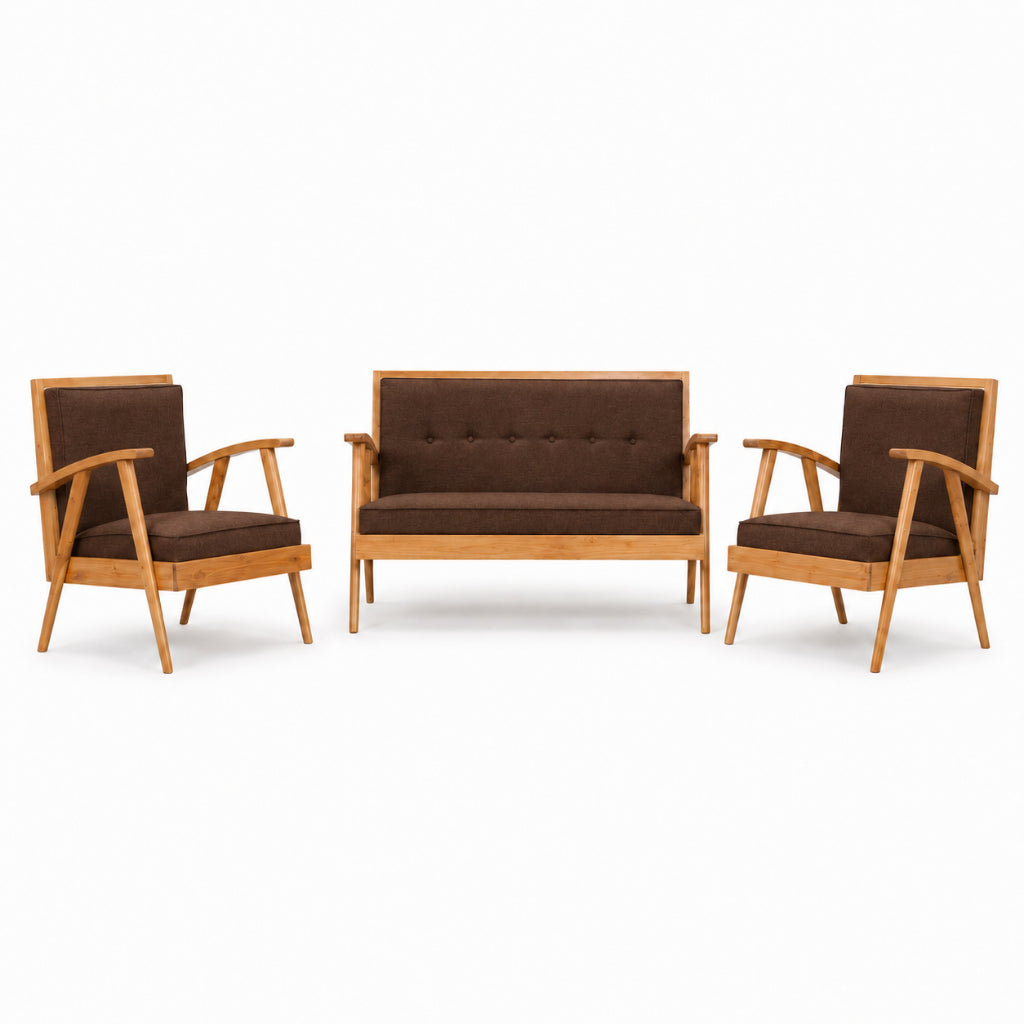 Kagumi - Ajeg - Kursi Teras Jengki 2-1-1 Seater Desain Retro / Kursi Set Kayu Jengki Dudukan Empuk Untuk Ruang Tamu Minimalis - gambar 9