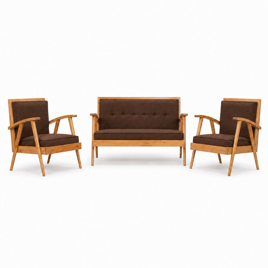 Kagumi - Ajeg - Kursi Teras Jengki 2-1-1 Seater Desain Retro / Kursi Set Kayu Jengki Dudukan Empuk Untuk Ruang Tamu Minimalis - gambar 9