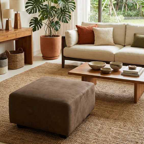 Kinami - Ajeg - Puff Sofa Empuk Minimalis Nagari / Stool Bench Square / Kursi Bangku Serbaguna / Meja Tamu Coffee Table Ruang Tamu - gambar 1