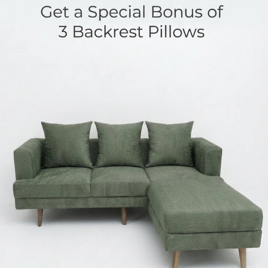 Kinami - Ajeg - Sofa 3 Seater Sudut Spica Anti Cakar / Sofa Untuk 3 Orang Gaya Japandi Minimalis Modern Empuk dan Santai - gambar 5