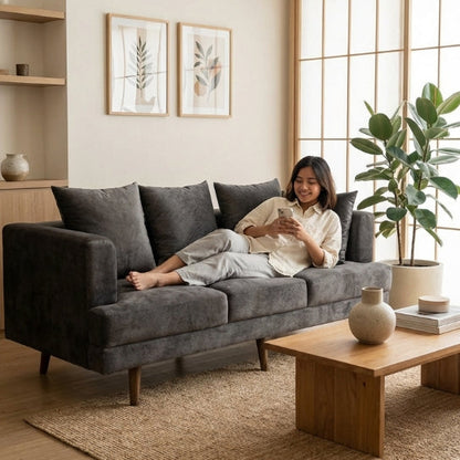 Kinami - Ajeg - Sofa 3 Seater Spica Anti Cakar / Sofa Untuk 3 Orang Gaya Japandi Minimalis Modern Empuk dan Santai - gambar 3