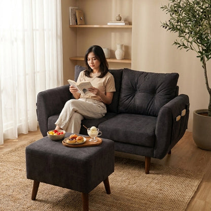 Kinami - Ajeg - Sofa 2 Seater Sudut Kobe Anti Cakar / Sofa 2 Dudukan Minimalis Modern Empuk dan Santai Gaya Japandi - gambar 3