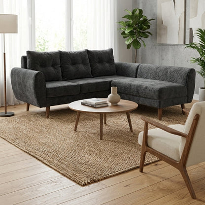 Kinami - Ajeg - Sofa 3 Seater Sudut Kobe Variasi Anti Cakar / Sofa 3 Dudukan Selonjoran dan Lesehan Minimalis Modern / Kursi Empuk Ruang Tamu Aesthetic Gaya Japandi Minimalis Modern Empuk dan Santai Untuk 3 Orang - gambar 2