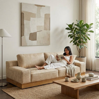 Kinami - Ajeg - Sofa 2 Seater Shizu Short Anti Cakar / Sofa 2 Dudukan Lesehan Minimalis Modern Empuk dan Santai Gaya Japandi - gambar 3
