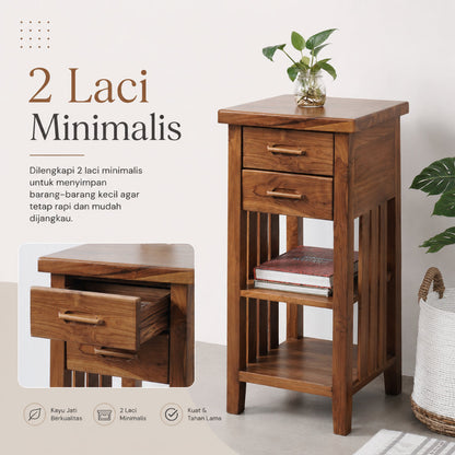 Kagumi - Ajeg - Rak Susun Akira / Meja Kecil Untuk Samping Tempat Tidur - gambar 2
