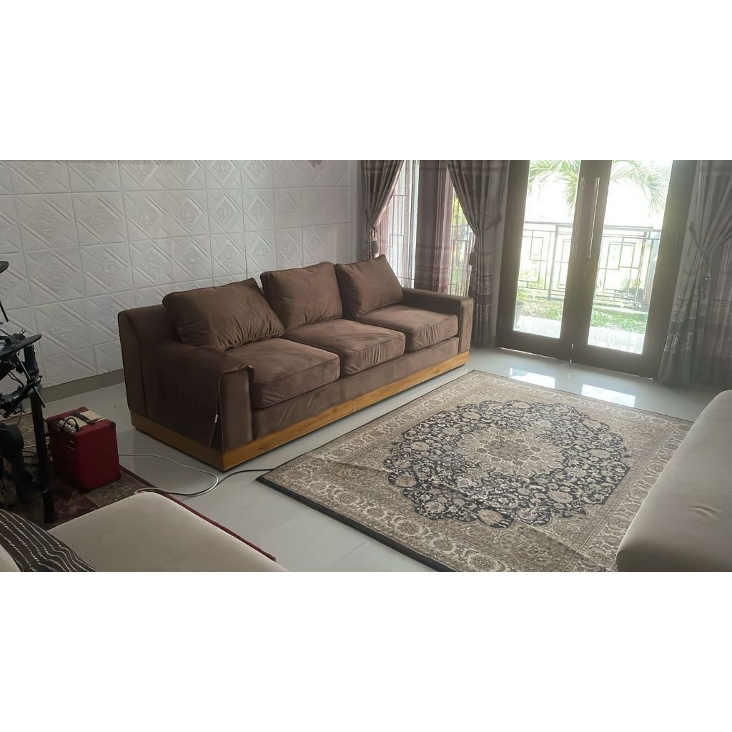 Kinami - Ajeg - Sofa 3 Seater Shizu Premium Anti Cakar / Sofa 3 Dudukan Minimalis Modern Empuk dan Santai Gaya Japandi - gambar 7