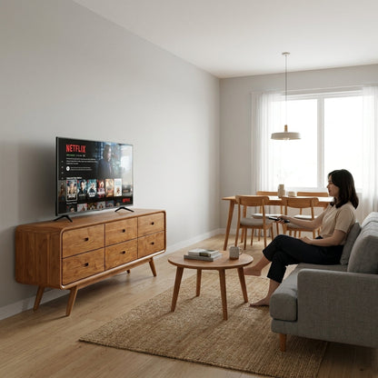 Kagumi - Ajeg - Buffet Yui 6 Laci / Lemari Kayu Jati / Rak Penyimpanan Modern Minimalis - gambar 3