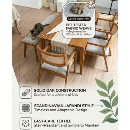 Kagumi - Ajeg - Meja Makan Tami + 1 Bench / Meja Makan Kayu Jati Minimalis Set 4 Kursi + Kursi Panjang - gambar 5