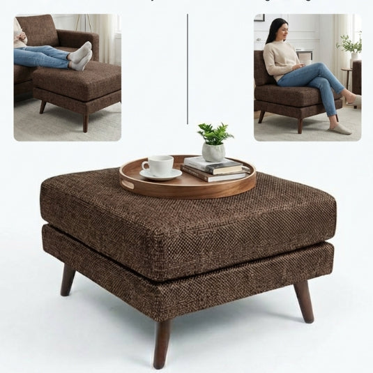 Kinami - Ajeg - Puff Chio Empuk Minimalis / Stool Bench Square / Kursi Bangku Serbaguna / Meja Tamu Coffee Table Ruang Tamu - gambar 3