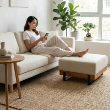 Kinami - Ajeg - Puff Sofa Empuk Minimalis Monza / Stool Bench Square / Kursi Bangku Serbaguna / Meja Tamu Coffee Table Ruang Tamu - gambar 3