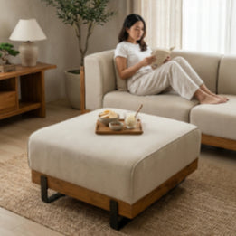 Kinami - Ajeg - Puff Sofa Empuk Minimalis Monza / Stool Bench Square / Kursi Bangku Serbaguna / Meja Tamu Coffee Table Ruang Tamu - gambar 5