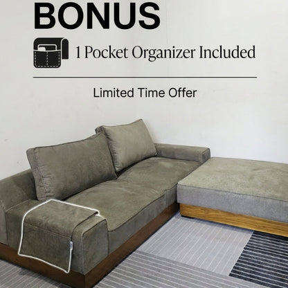 Kinami - Ajeg - Sofa 2 Seater Sudut Shizu Pendek Anti Cakar / Sofa 2 Dudukan Minimalis Modern Empuk dan Santai Gaya Japandi - gambar 4