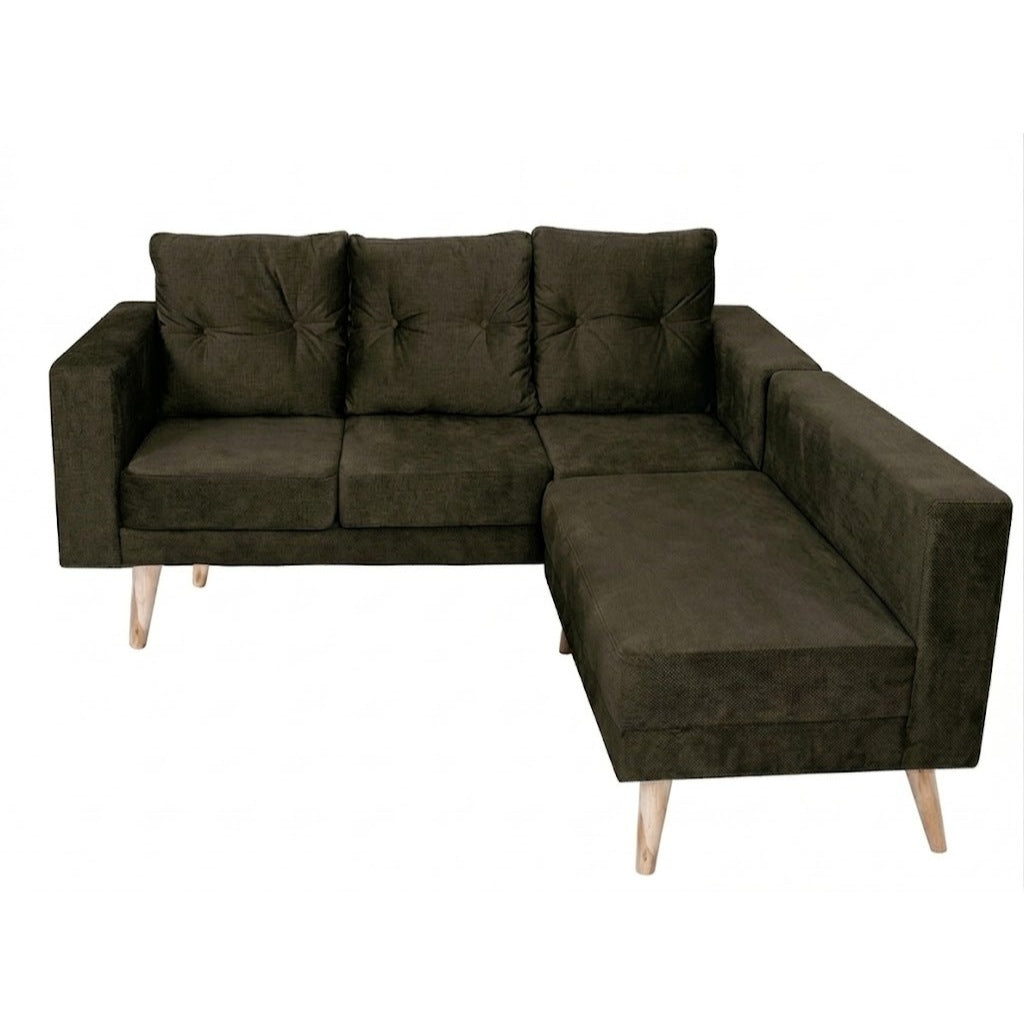 Kinami - Ajeg - Sofa 3 Seater Sudut Variasi Chio / Sofa Untuk 3 Orang Desain Modern Minimalis / Sofa Sudut 3 Dudukan Full Busa Untuk Selonjoran - gambar 8
