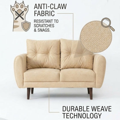 Kinami - Ajeg - Sofa 2 Seater Kobe Anti Cakar / Sofa 2 Dudukan Minimalis Modern Empuk dan Santai Gaya Japandi - gambar 6