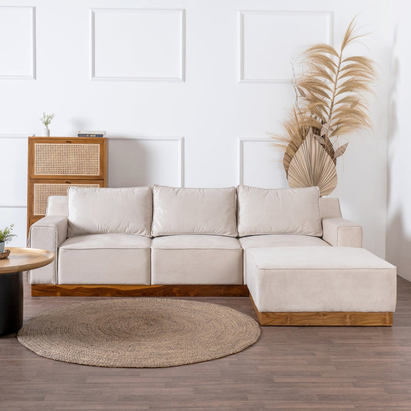 Kinami - Ajeg - Sofa 3 Seater Sudut Shizu Anti Cakar / Sofa 3 Dudukan Selonjoran & Lesehan Minimalis Modern / Kursi Empuk Ruang Tamu Aesthetic Gaya Japandi Minimalis Modern Empuk dan Santai Untuk 3 Orang  Waktunya bikin rumah makin aesthetic ala Pinterest