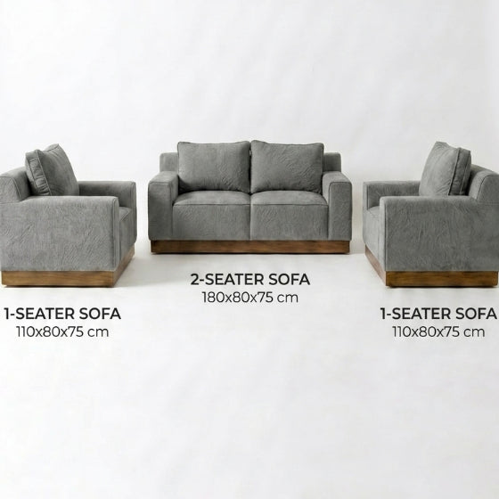 Kinami - Ajeg - Sofa Set 2-1-1 Seater Shizu Anti Cakar / Sofa 2 dan 1 Dudukan Untuk Ruang Tamu Minimalis Modern / Kursi Empuk dan Santai Gaya Japandi Untuk 2 dan 1 Orang - gambar 5