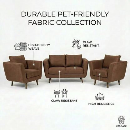 Kinami - Ajeg - Sofa Set 2-1-1 Seater Aiko Anti Cakar / Sofa Minimalis Modern Empuk dan Santai Gaya Japandi - gambar 7