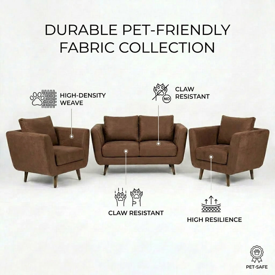 Kinami - Ajeg - Sofa Set 2-1-1 Seater Aiko Anti Cakar / Sofa Minimalis Modern Empuk dan Santai Gaya Japandi - gambar 7
