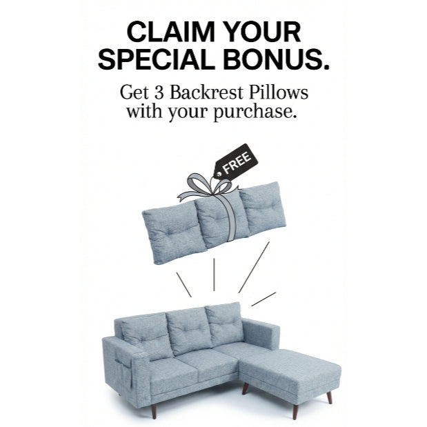 Kinami - Ajeg - Sofa 3 Seater Sudut Chio / Sofa Untuk 3 Orang Desain Modern Minimalis / Sofa Sudut 3 Dudukan Full Busa Untuk Selonjoran - gambar 7