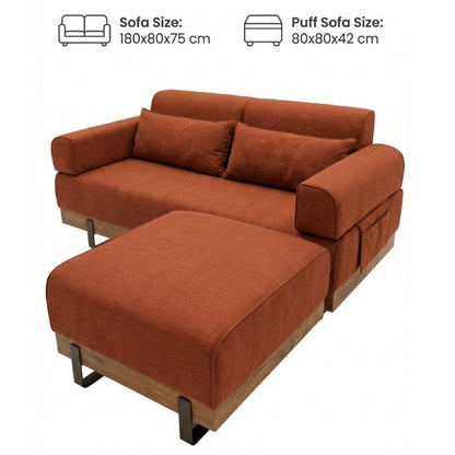 Kinami - Ajeg Sofa 2 Seater Sudut  Monza Sandaran Adjustable / Sofa 2 Dudukan Selonjoran Minimalis Modern / Dudukan  Ruang Tamu Aesthetic Untuk 2 Orang Armrest Modular Bongkar Pasang - gambar 5