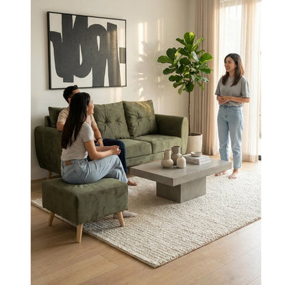 Kinami - Ajeg - Sofa 3 Seater Sudut Kobe Standar Anti Cakar / Sofa 3 Dudukan Selonjoran dan Lesehan Minimalis Modern / Kursi Empuk Ruang Tamu Aesthetic Gaya Japandi Minimalis Modern Empuk dan Santai Untuk 3 Orang - gambar 7