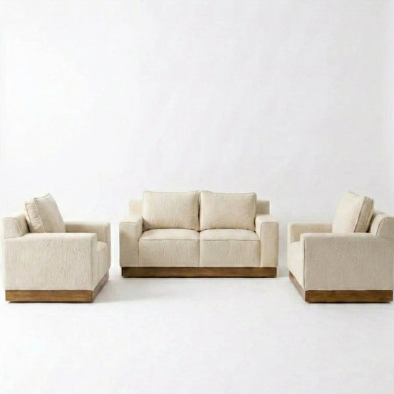 Kinami - Ajeg - Sofa Set 2-1-1 Seater Shizu Anti Cakar / Sofa 2 dan 1 Dudukan Untuk Ruang Tamu Minimalis Modern / Kursi Empuk dan Santai Gaya Japandi Untuk 2 dan 1 Orang - gambar 7